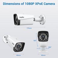 SANNCE 4CH HD 1080P XPOE CCTV System NVR 4 sztuk 2M kamery IP zewnątrz odporne na warunki atmosferyczne wideo z domu kamery monitorujące System bezpieczeństwa 5